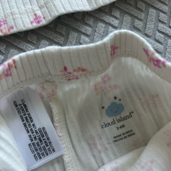NWOT (2) Cloud Island Baby Girl Wide Ribbed Top & Bottom Sets- Size 3-6M - Picture 5 of 10